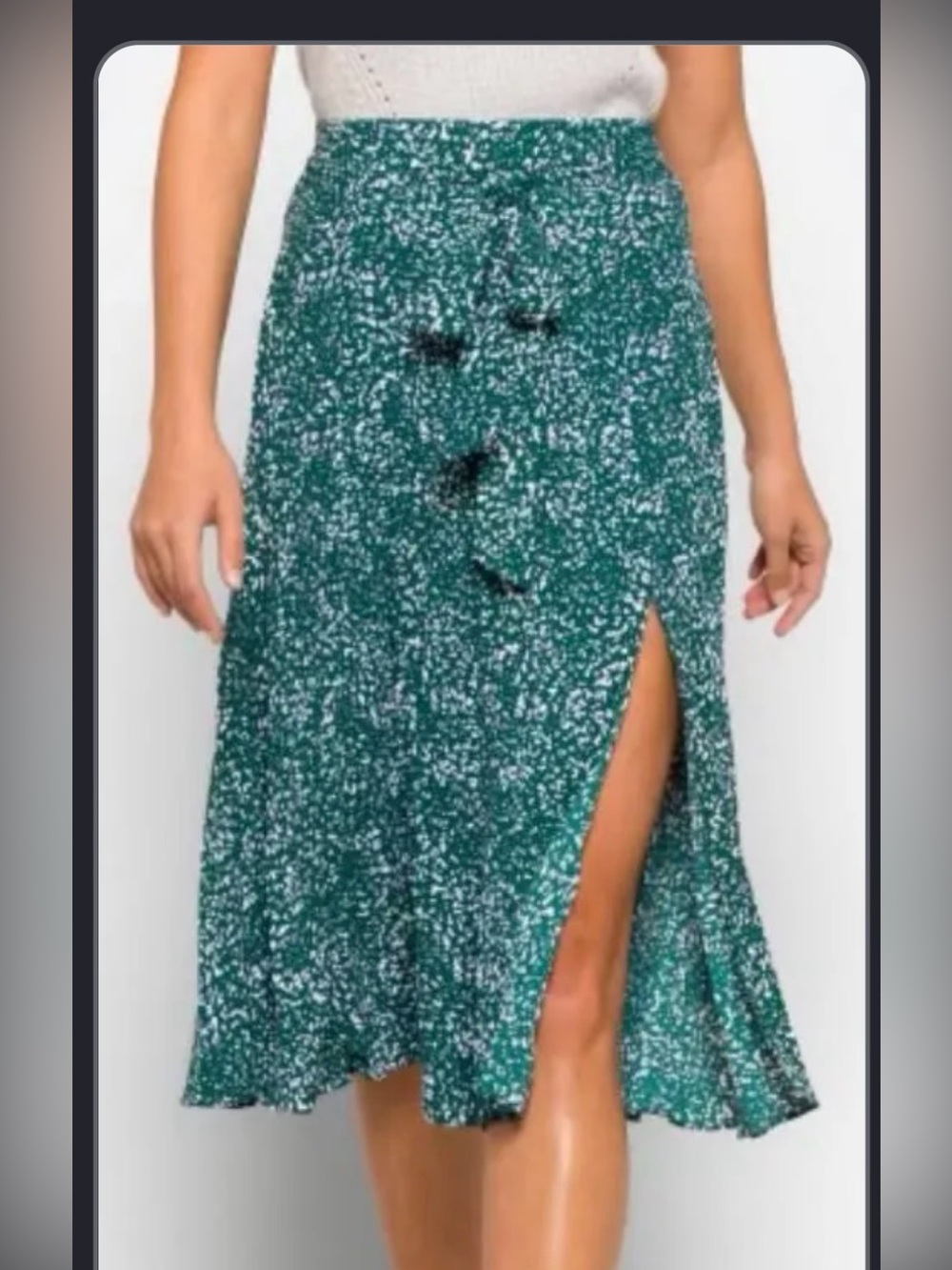 NWT Skies Are Blue Teal Floral Pleated Midi Skirt
